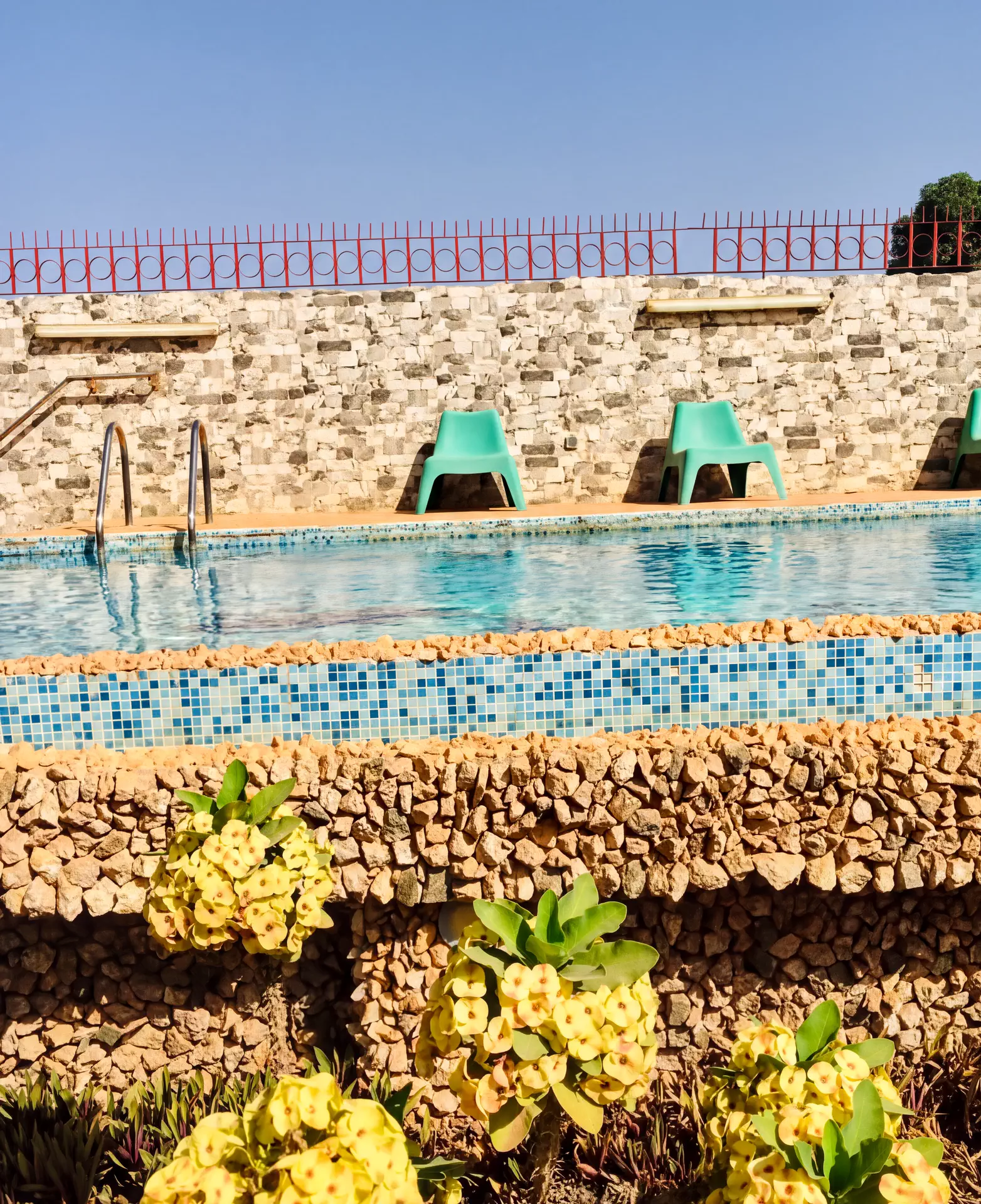 Jardin près de la piscine
